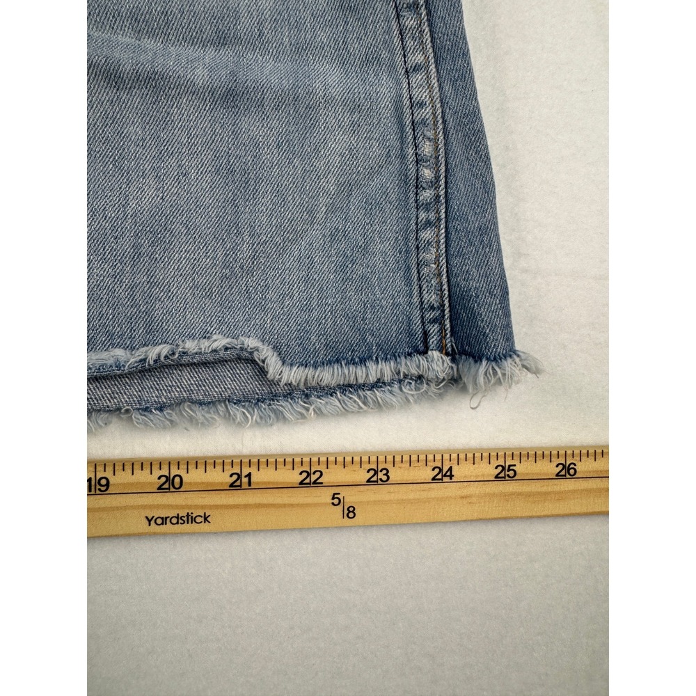 Polo Ralph Lauren Denim Mini Skirt Light Wash Belted Raw Hem Distressed Womens - Picture 9 of 15